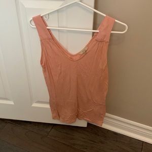 Light pink, deep V front and back tank